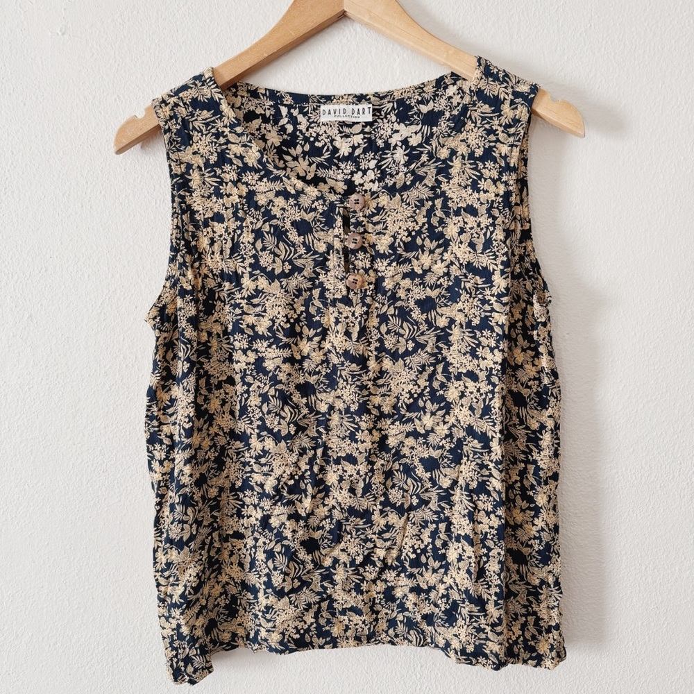90s VINTAGE BOTANICAL PRINT TANK